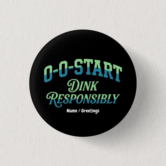 Retro 0-0-Start Court Ästhetik Minimal Pickleball Button (Vorderseite)