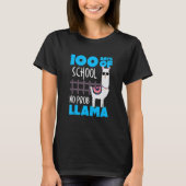 Retro 100 Days Of School No Prob Llama Cute Studen T-Shirt (Vorderseite)