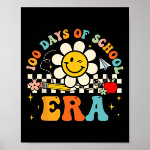 Retro 100. Schullehrer Kind 100 Tage Poster