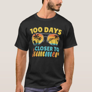 Retro 100 Tage Naher bis Sommerferien Countdown T-Shirt