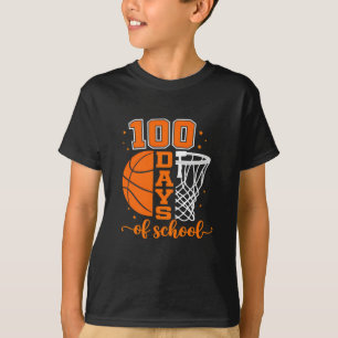 Retro 100 Tage Schule Basketball Sport Spaß T-Shirt
