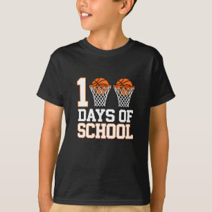 Retro 100 Tage Schule Basketball Sport Spaß T-Shirt