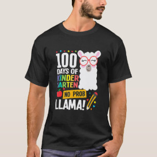 Retro 100 Tage Schule Kindergarten Lama Mädchen B T-Shirt