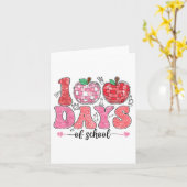 Retro 100 Tage Schullächeln Gesicht Niedlich 100. Karte (Gelbe Blume)