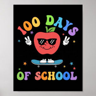Retro 100 Tage Schullehrer Kinder 100 Tage Poster