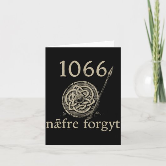 Retro 1066 Naefre Forgyt Never Forget Viking Engla Karte (Vorderseite)