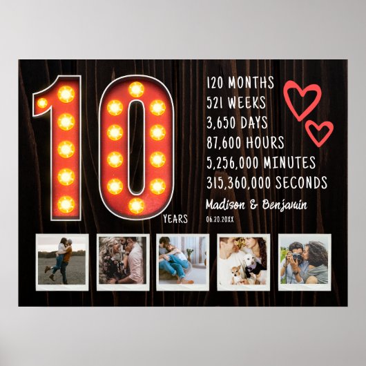 Retro 10-jähriges Hörspiel Custom Foto Collage Poster (Vorne)