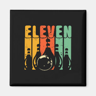 Retro 11. Geburtstag Bowling Design Wird 11 Bowlin Magnet
