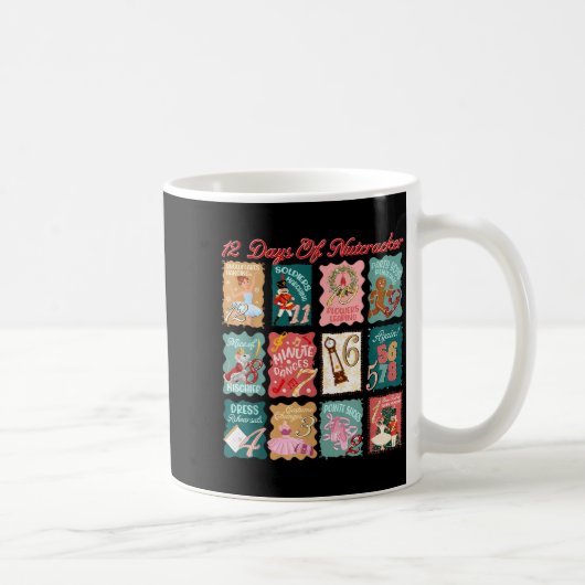 Retro 12 Days Of Nutcracker Ballet Fairy Plum Ging Kaffeetasse (Rechts)