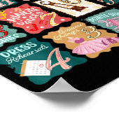 Retro 12 Days Of Nutcracker Ballet Fairy Plum Ging Poster (Ecke)