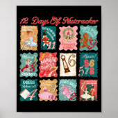 Retro 12 Days Of Nutcracker Ballet Fairy Plum Ging Poster (Vorne)