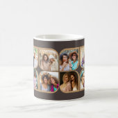 Retro 12 Foto Pinwheel Blume Petal Brown Kaffeetasse (Mittel)