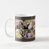 Retro 12 Foto Pinwheel Blume Petal Brown Kaffeetasse (Links)