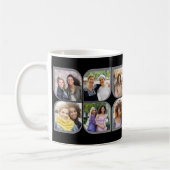 Retro 12 Foto Pinwheel Blume Petal Schwarz Kaffeetasse (Links)