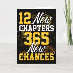 Retro 12 Neue Kapitel 365 Neue Chancen Frohes Neue Karte