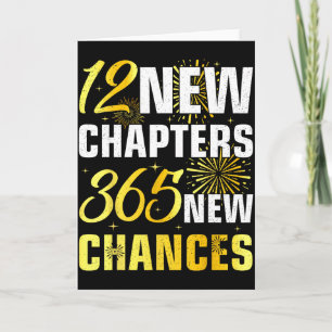 Retro 12 Neue Kapitel 365 Neue Chancen Frohes Neue Karte