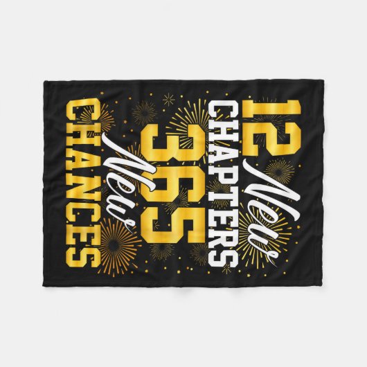 Retro 12 New Chapters 365 New Chances Happy New Ye Fleecedecke (Vorderseite (Horizontal))
