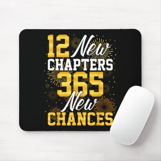 Retro 12 New Chapters 365 New Chances Happy New Ye Mousepad (Mit Mouse)