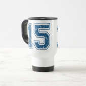 Retro 15 Blau Reisebecher (Vorderseite Links)