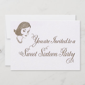 Retro 16 . Geburtstag Invite Einladung