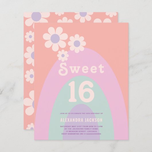 Retro 16. Geburtstagsparty (Vorne/Hinten)