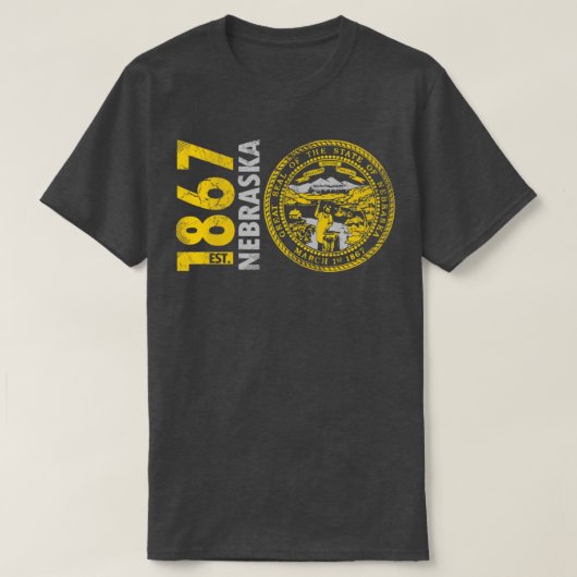 Retro 1867 Nebraska State Flag T-Shirt (Design vorne)