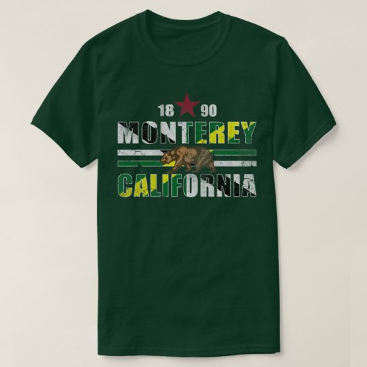 Retro 1890 Monterey California Flag T-Shirt (Design vorne)