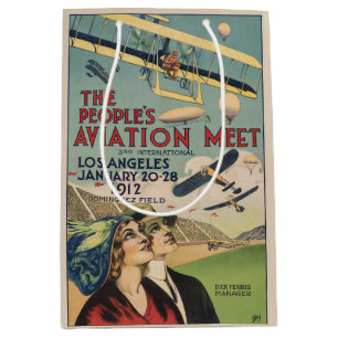 Retro 1912 Los Angeles Luftfahrt-Ausstellung Reise Mittlere Geschenktüte