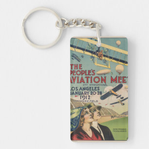 Retro 1912 Los Angeles Luftfahrt-Ausstellung Reise Schlüsselanhänger