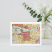 Retro 1914 Karte Stadt Vancouver British Columbia (Stehend Vorderseite)