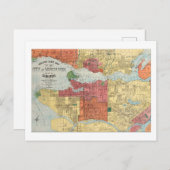 Retro 1914 Karte Stadt Vancouver British Columbia (Vorne/Hinten)