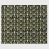 Retro 1920er Art Deco Gold geometrische Mustergesc Geschenkpapier (Flach)