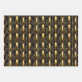 Retro 1920er Art Deco Gold Muster geometrisches Ge Geschenkpapier Set (Vorderseite 3)