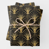 Retro 1920er Art Deco Gold Muster geometrisches Ge Geschenkpapier Set (Beispiel)
