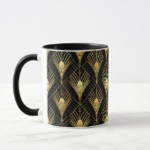 Retro 1920er Art Deco Schwarzes Gold Geometrisches Tasse (Links)