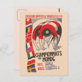 Retro 1930er Deko Design Cycling Postkarte (Vorne/Hinten)