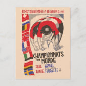 Retro 1930er Deko Design Cycling Postkarte (Vorderseite)