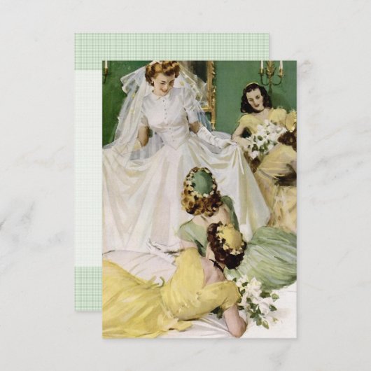 Retro 1940er Brautparty V2 Einladung (Vorne/Hinten)