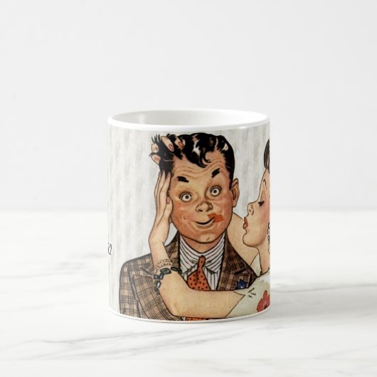 Retro 1940er Kissing Couple Kaffeetasse (Mittel)