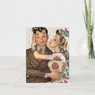 Retro 1940er Kissing Couple Karte