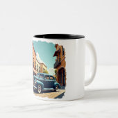 Retro 1940s Classic Car T-Shirt Zweifarbige Tasse (VorderseiteRechts)