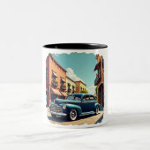 Retro 1940s Classic Car T-Shirt Zweifarbige Tasse (Mittel)