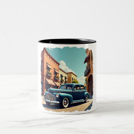 Retro 1940s Classic Car T-Shirt Zweifarbige Tasse (Mittel)
