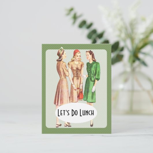 Retro 1940s Luncheon V1 Einladung (Stehend Vorderseite)