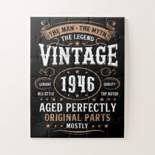 Retro 1946 Geburtstagsmann Mythos Legende 80. Gesc Puzzle