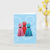 RETRO 1950 DRESSES GREETING CARD KARTE (Gelbe Blume)