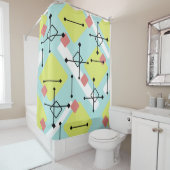 Retro 1950er Art Diamonds Mint Green Yellow Duschvorhang (Beispiel)