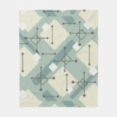 Retro 1950er Art Diamonds Sage Green Fleecedecke (Vorderseite)