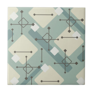 Retro 1950er Art Diamonds Sage Green Fliese