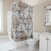 Retro 1950er Art Diamonds Taupe Beige Duschvorhang (Beispiel)